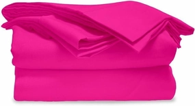 100% Cotton 4 Pcs Top Split Head Sheets for Adjustable Bed - Top Split Cal King Size Hot Pink Half Split Sleep Number Bed Sheets Split Down 34'' from The Top, 800 TC Fits Upto 12'' Deep Pocket