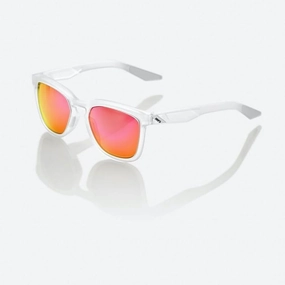 100% Hudson - Matte Translucent Crystal Grey - HiPer Red Lens