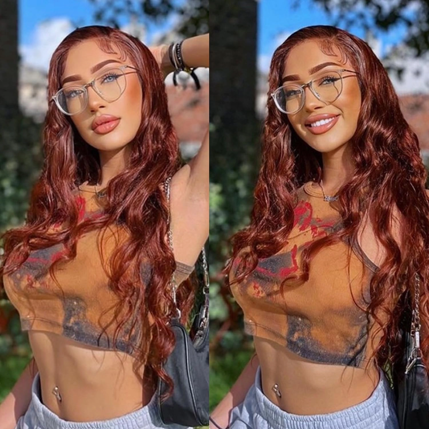 10A Reddish Brown Body Wave Bundles with Closure Human Hair Cooper Red Human Hair Bundles With Closure 16 18 20 16 Free Part Brazilian Body Wave Hair