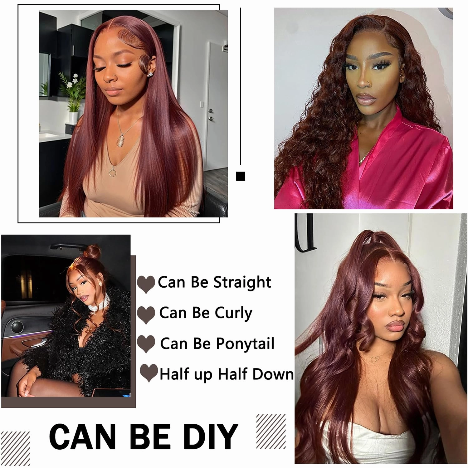 10A Reddish Brown Body Wave Bundles with Closure Human Hair Cooper Red Human Hair Bundles With Closure 16 18 20 16 Free Part Brazilian Body Wave Hair