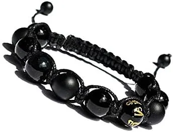10mm shamballa mens bracelet, black macrame bracelet, macrame stone jewelry, matte black onyx shamballa bracelet, macrame beaded bracelet
