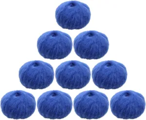 10pcs 250g 8.1oz Soild Color Angola Amorous Mohair Crochet Wool Yarn for DIY Handmade Knitted Crochet Baby Sweater Scarf Shawl Scarf Fine Thread Clothes Yarn Blue