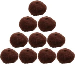 10pcs 250g 8.1oz Soild Color Angola Amorous Mohair Crochet Wool Yarn for DIY Handmade Knitted Crochet Baby Sweater Scarf Shawl Scarf Fine Thread Clothes Yarn Brown