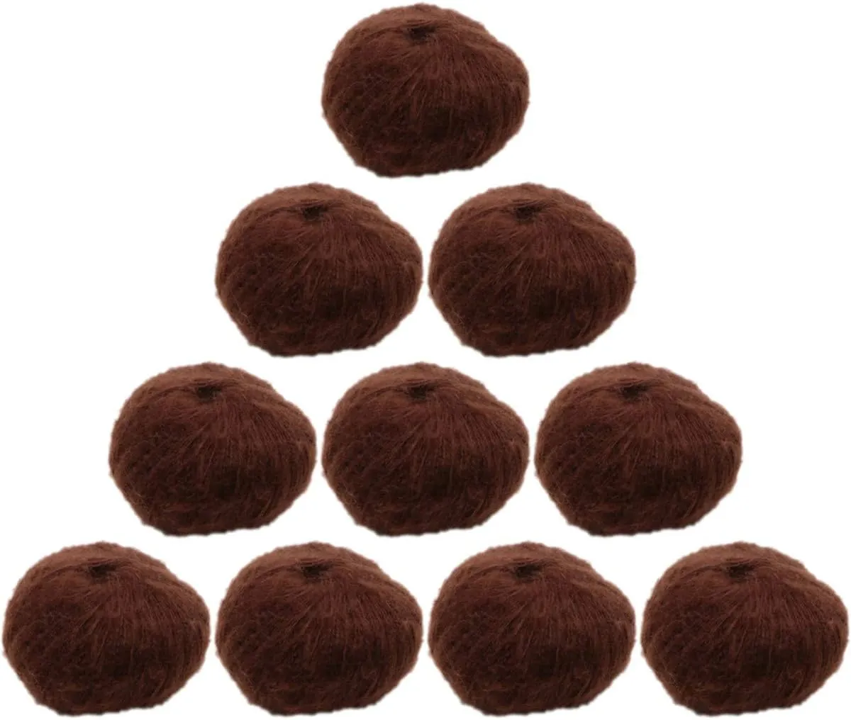 10pcs 250g 8.1oz Soild Color Angola Amorous Mohair Crochet Wool Yarn for DIY Handmade Knitted Crochet Baby Sweater Scarf Shawl Scarf Fine Thread Clothes Yarn Brown