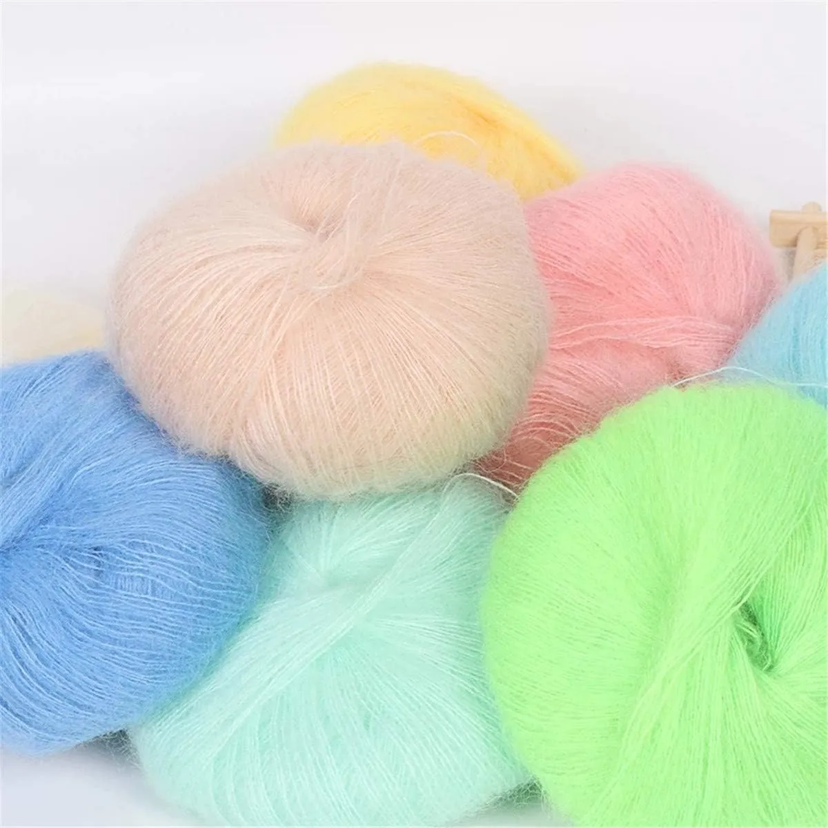 10pcs 250g 8.1oz Soild Color Angola Amorous Mohair Crochet Wool Yarn for DIY Handmade Knitted Crochet Baby Sweater Scarf Shawl Scarf Fine Thread Clothes Yarn Gray