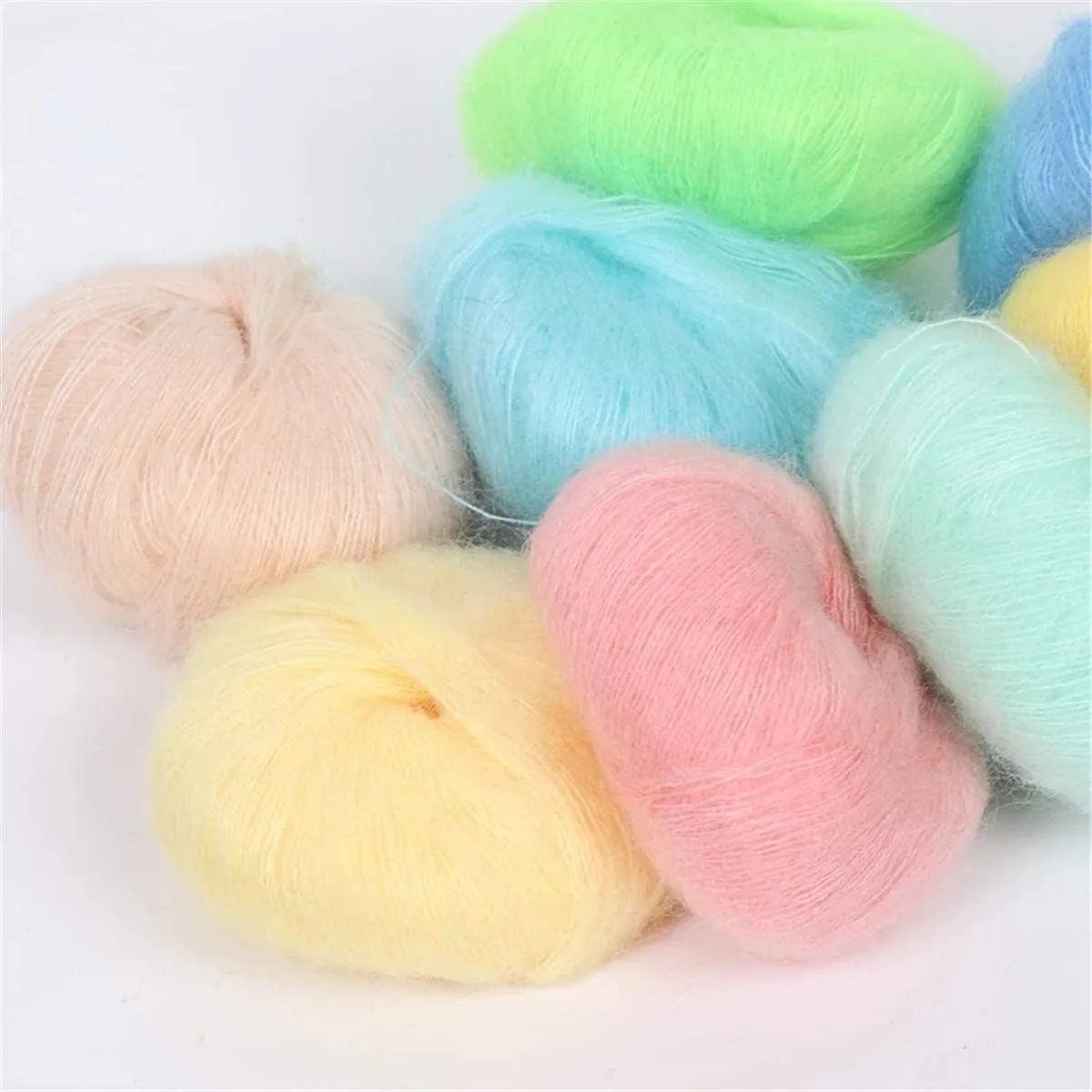 10pcs 250g 8.1oz Soild Color Angola Amorous Mohair Crochet Wool Yarn for DIY Handmade Knitted Crochet Baby Sweater Scarf Shawl Scarf Fine Thread Clothes Yarn Gray