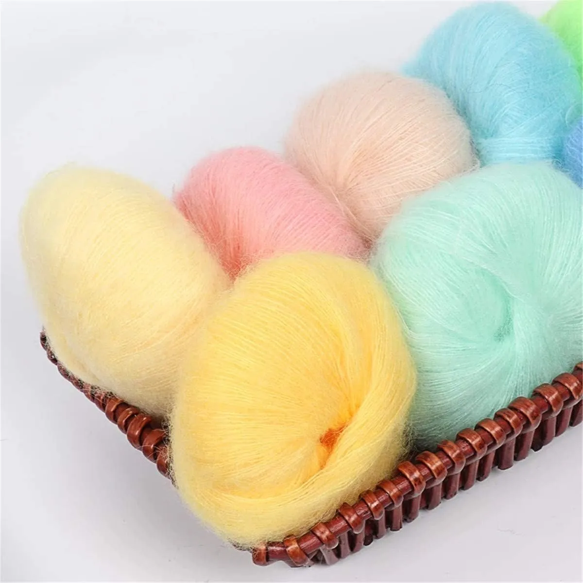 10pcs 250g 8.1oz Soild Color Angola Amorous Mohair Crochet Wool Yarn for DIY Handmade Knitted Crochet Baby Sweater Scarf Shawl Scarf Fine Thread Clothes Yarn Gray