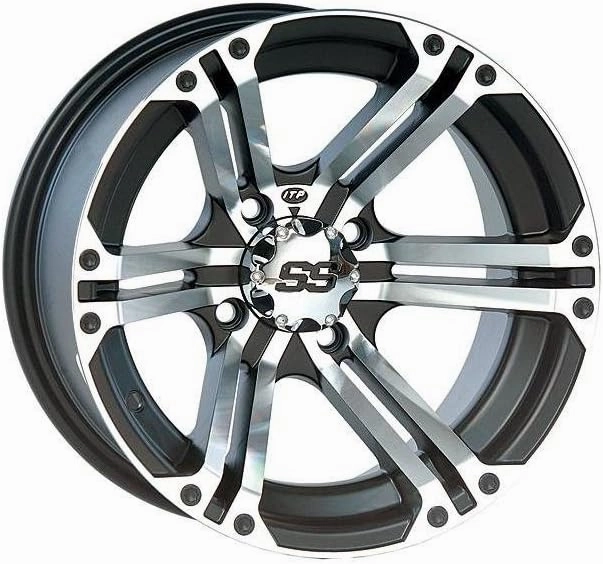 1228364404B SS ALLOY SS212 Black Wheel with Machined Finish (12x7"/4x110mm)