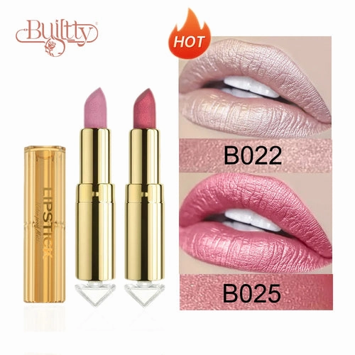 12 Colors Magic Pink Glitter Lipstick Matte Gliter Shimmer Super
