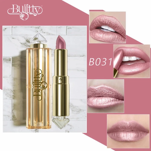 12 Colors Magic Pink Glitter Lipstick Matte Gliter Shimmer Super