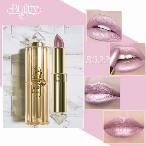 12 Colors Magic Pink Glitter Lipstick Matte Gliter Shimmer Super