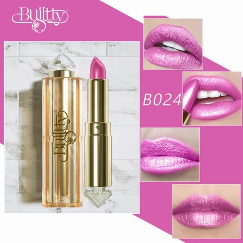 12 Colors Magic Pink Glitter Lipstick Matte Gliter Shimmer Super