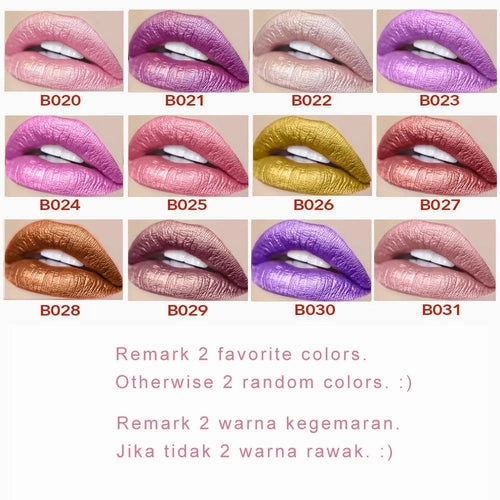 12 Colors Magic Pink Glitter Lipstick Matte Gliter Shimmer Super