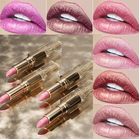 12 Colors Magic Pink Glitter Lipstick Matte Gliter Shimmer Super