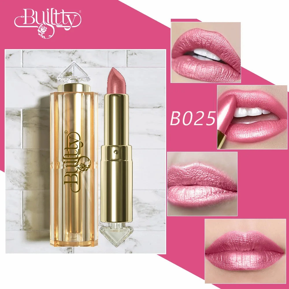 12 Colors Magic Pink Glitter Lipstick Matte Gliter Shimmer Super