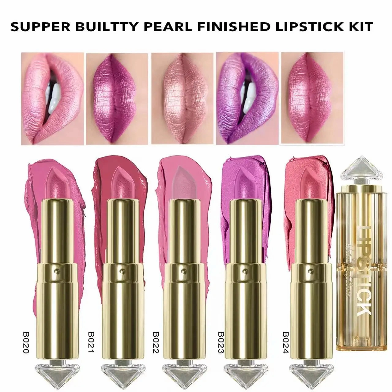 12 Colors Magic Pink Glitter Lipstick Matte Gliter Shimmer Super