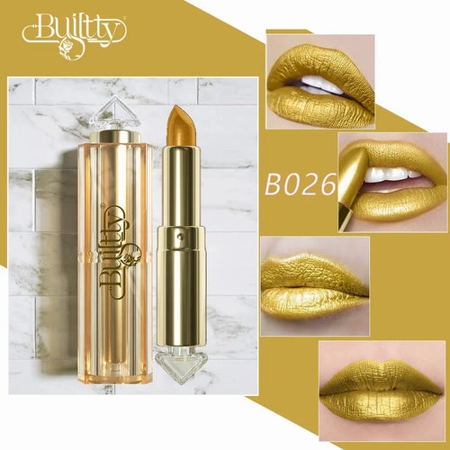 12 Colors Magic Pink Glitter Lipstick Matte Gliter Shimmer Super