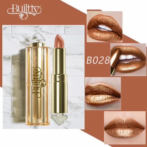 12 Colors Magic Pink Glitter Lipstick Matte Gliter Shimmer Super