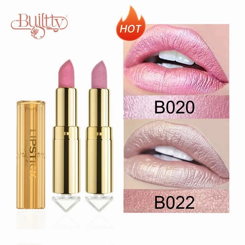 12 Colors Magic Pink Glitter Lipstick Matte Gliter Shimmer Super