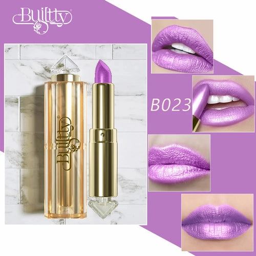 12 Colors Magic Pink Glitter Lipstick Matte Gliter Shimmer Super