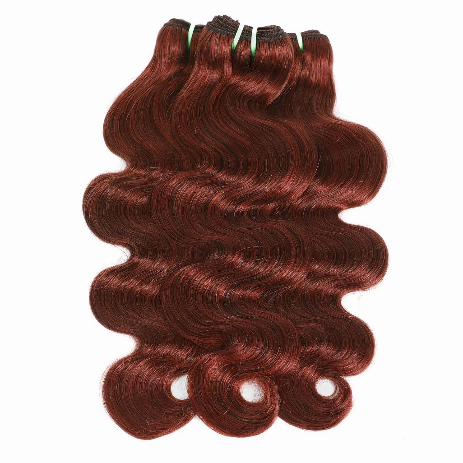 12A Double Drawn Reddish Brown Thick Raw Virgin 3 Bundles Human Hair Body Wave, Shed Free Colored 33B Real Copper Red Auburn Human Hair Bundles Quick Weave 14 16 18 Inch