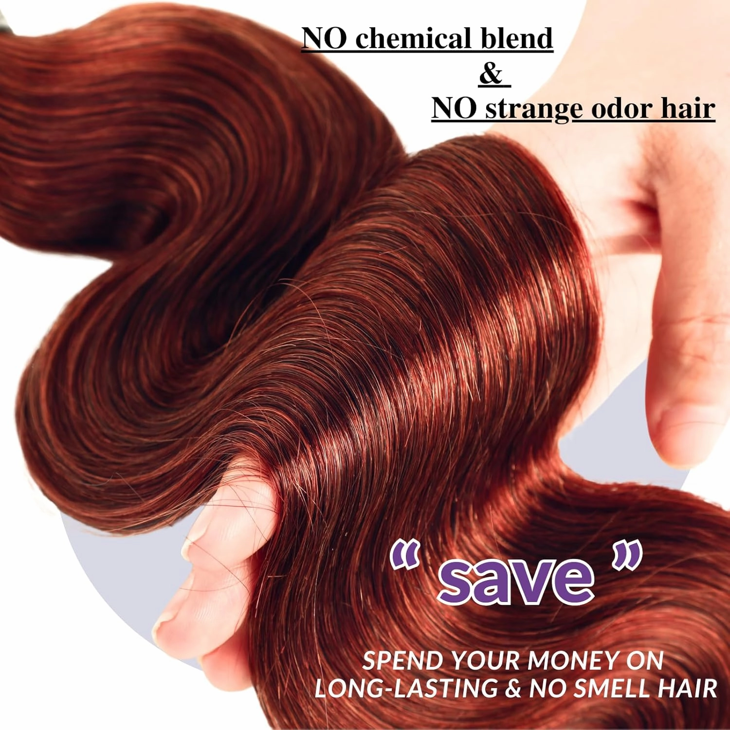 12A Double Drawn Reddish Brown Thick Raw Virgin 3 Bundles Human Hair Body Wave, Shed Free Colored 33B Real Copper Red Auburn Human Hair Bundles Quick Weave 14 16 18 Inch