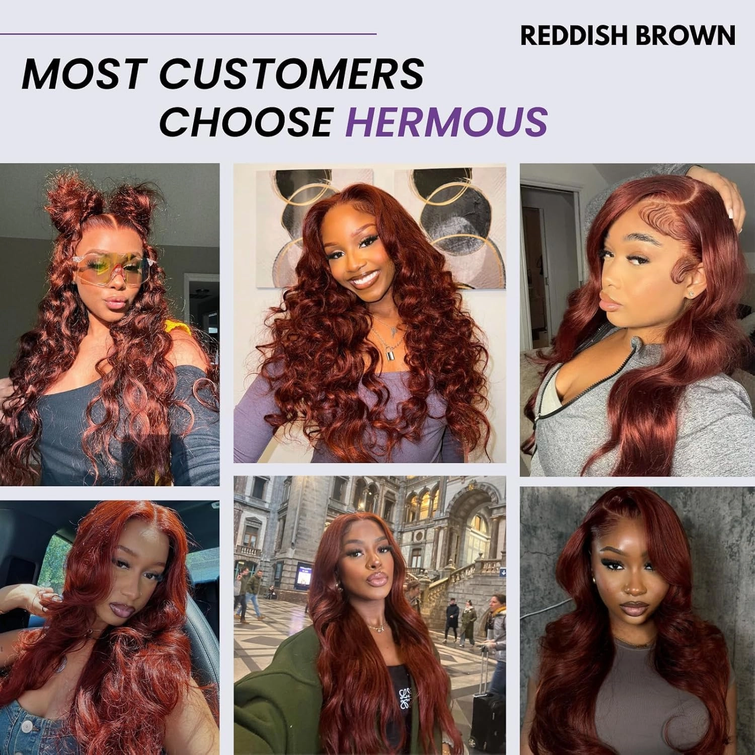 12A Double Drawn Reddish Brown Thick Raw Virgin 3 Bundles Human Hair Body Wave, Shed Free Colored 33B Real Copper Red Auburn Human Hair Bundles Quick Weave 14 16 18 Inch