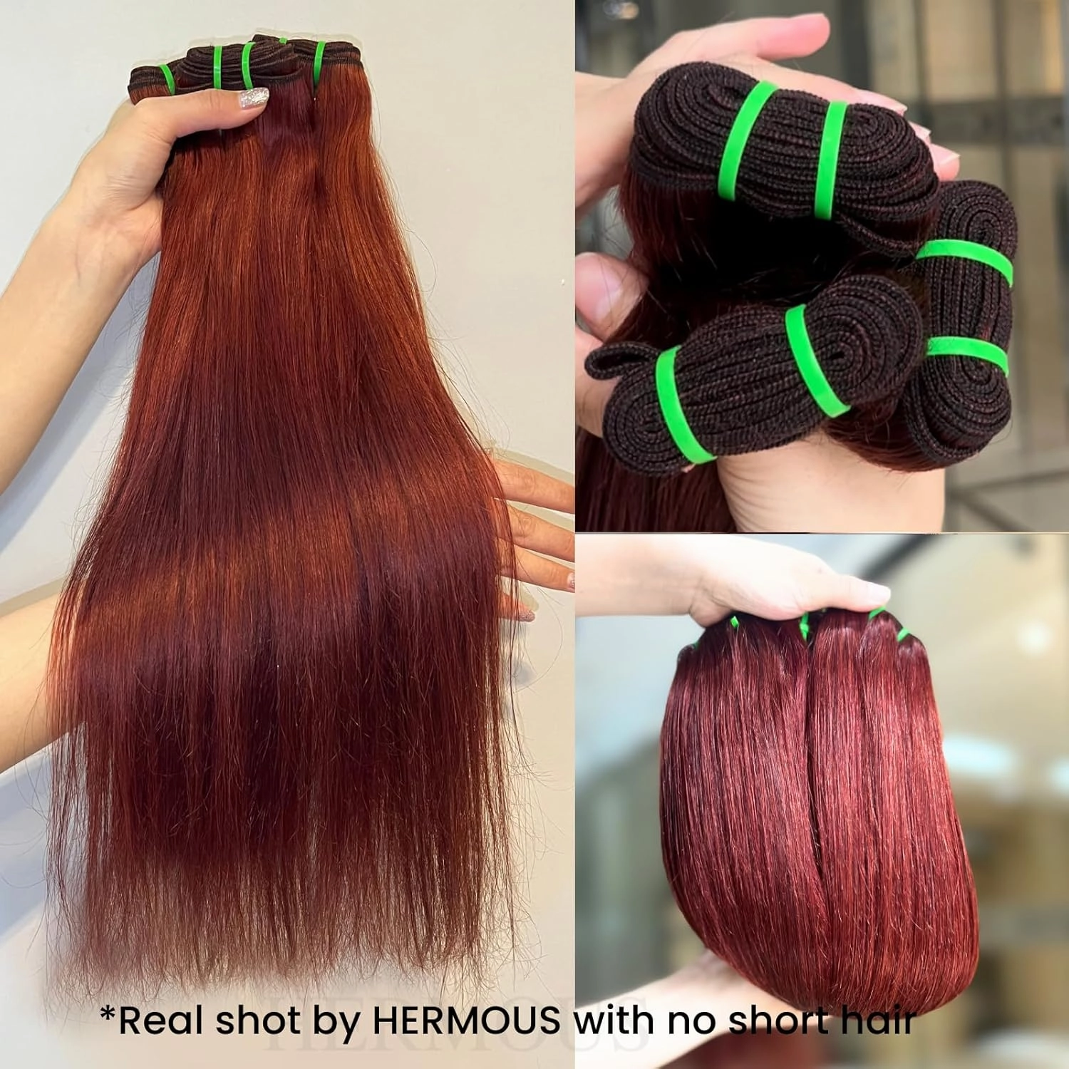 12A Reddish Brown Bundles With 4x4 Closure 12 14 16 12 Inch Double Drawn Red Auburn Brown Sew In With Closure Straight 100% Raw Human Hair Colored Copper Quiack Weave Hair Bundles With Closure