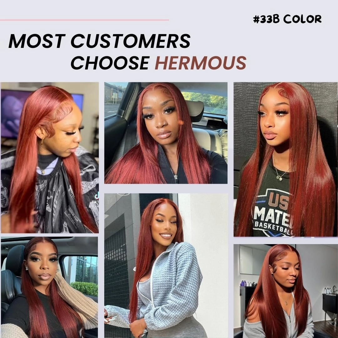 12A Reddish Brown Bundles With 4x4 Closure 12 14 16 12 Inch Double Drawn Red Auburn Brown Sew In With Closure Straight 100% Raw Human Hair Colored Copper Quiack Weave Hair Bundles With Closure