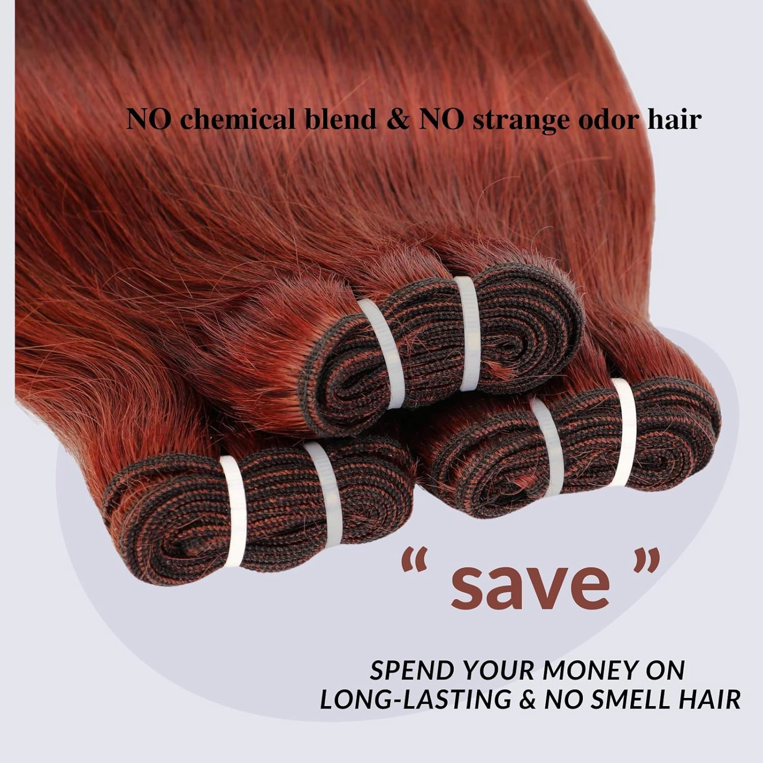 12A Reddish Brown Bundles With 4x4 Closure 12 14 16 12 Inch Double Drawn Red Auburn Brown Sew In With Closure Straight 100% Raw Human Hair Colored Copper Quiack Weave Hair Bundles With Closure