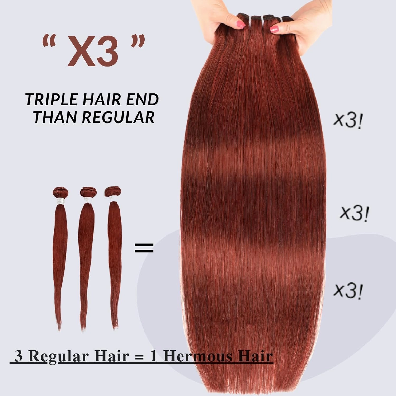 12A Reddish Brown Bundles With 4x4 Closure 12 14 16 12 Inch Double Drawn Red Auburn Brown Sew In With Closure Straight 100% Raw Human Hair Colored Copper Quiack Weave Hair Bundles With Closure