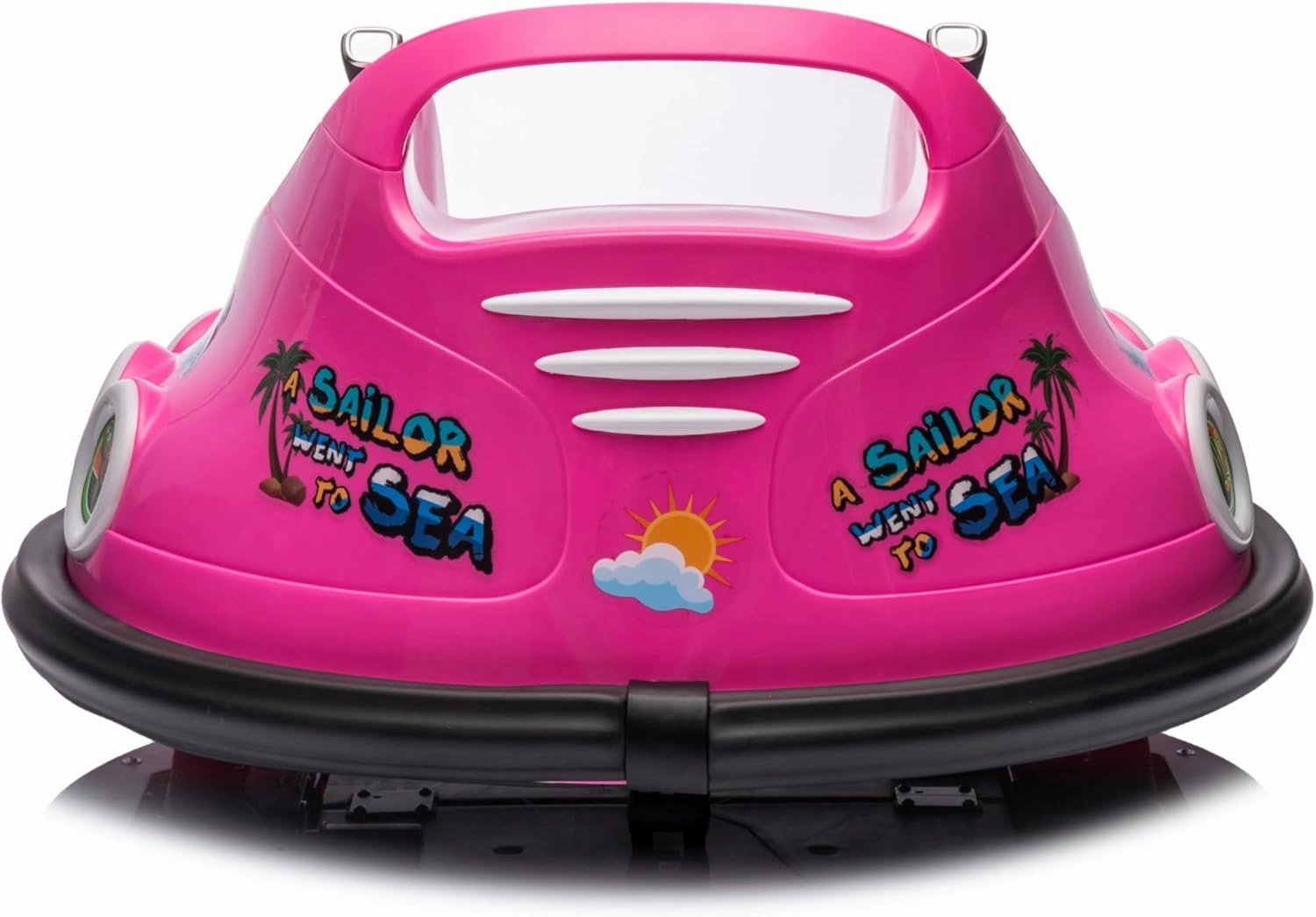 12V Freddo Bumper Car Ride-On for Kids with Remote Control, LED Lights, Music, and Durable Wheels (Pink)