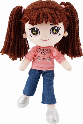 14" Glitter Friends Soft Fashion Girl Doll - Plush Gift for Girls Age 3  - Rosie Whiskers