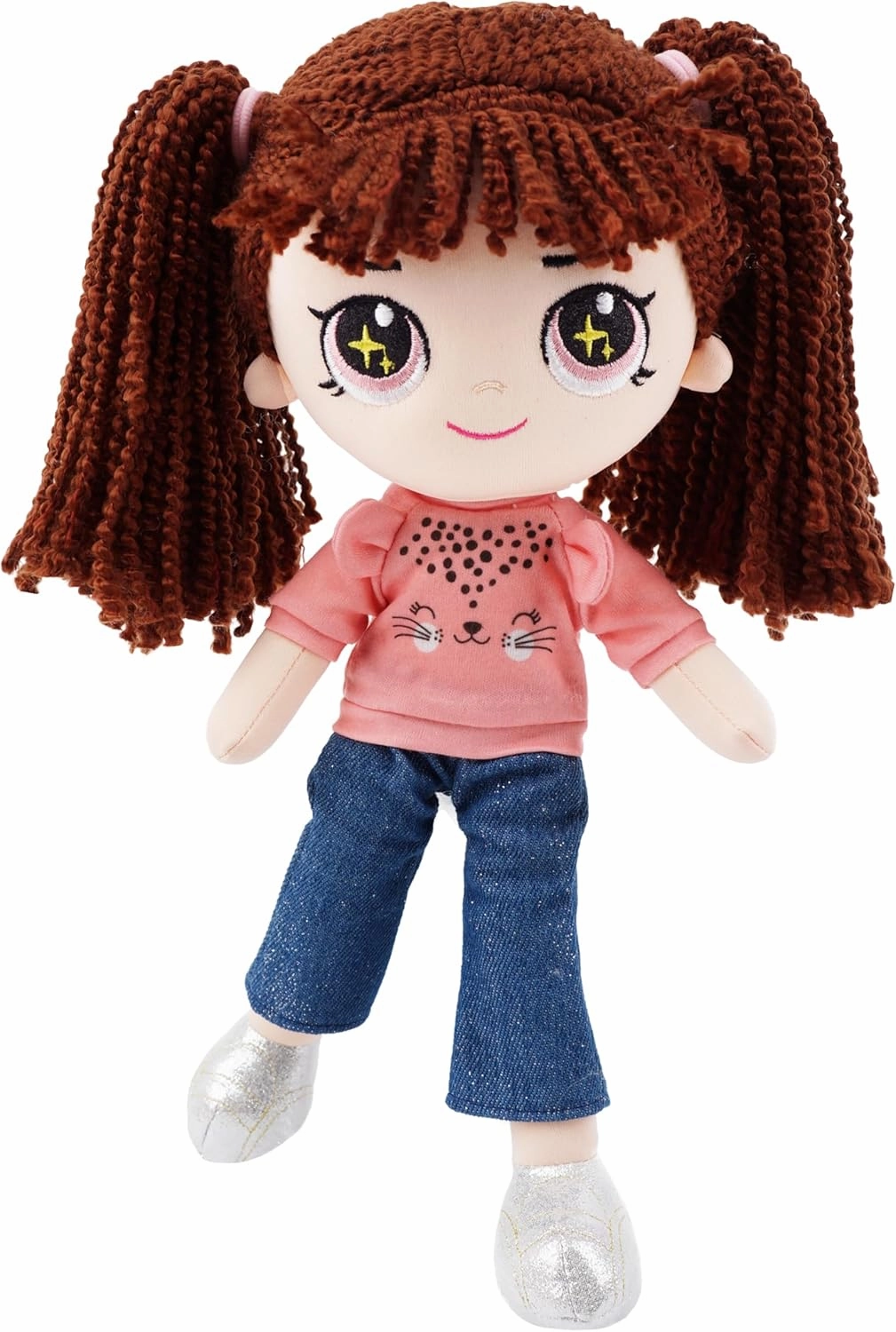 14" Glitter Friends Soft Fashion Girl Doll - Plush Gift for Girls Age 3  - Rosie Whiskers