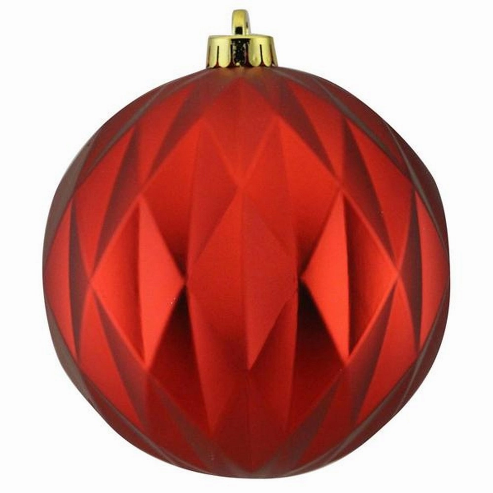 150MM DAIMOND BALL ORNAMENT/M. RED