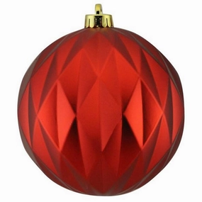 150MM DAIMOND BALL ORNAMENT/M. RED