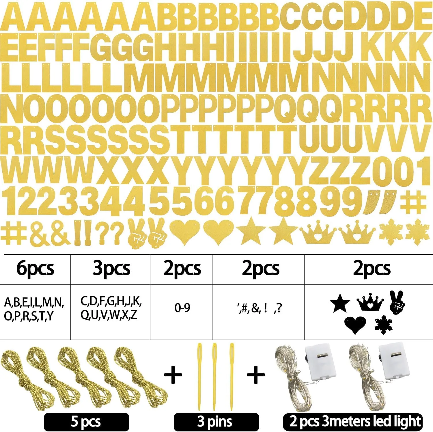 167Pcs DIY Glitter Customizable Banner Kit Custom Banner Happy Birthday Letter Banners Including Personalized Banner Decor for Christmas Baby Shower Birthday Party Decorations Supplies(Glitter Gold