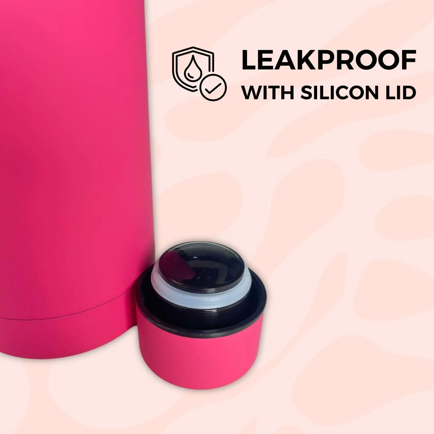 17oz Matte Finish Stainless Steel Water Bottle | Vacuum Insulated Travel Bottle | 12 hrs Hot & 18 hrs Cold | Smooth Rubber Finish Water Bottle (Pink)