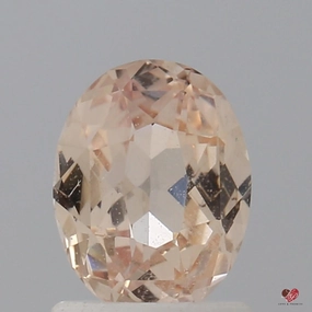 1.36cts Oval Light Peach Blush Champagne Sapphire