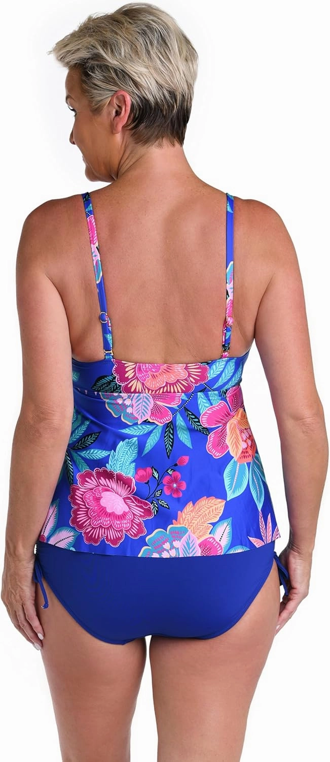 24th & Ocean Women's Standard Twist Front Flyaway Tankini Swimsuit Top