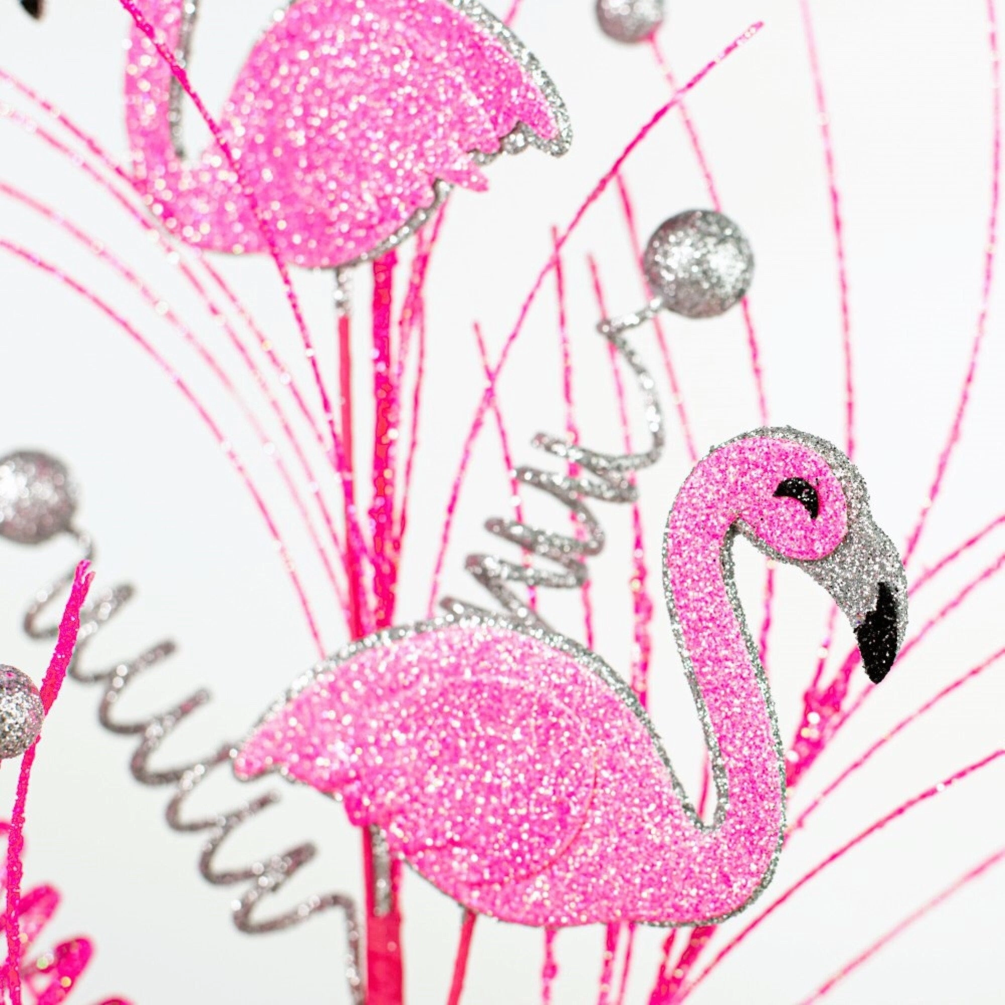 29" Glitter Flamingo Spray