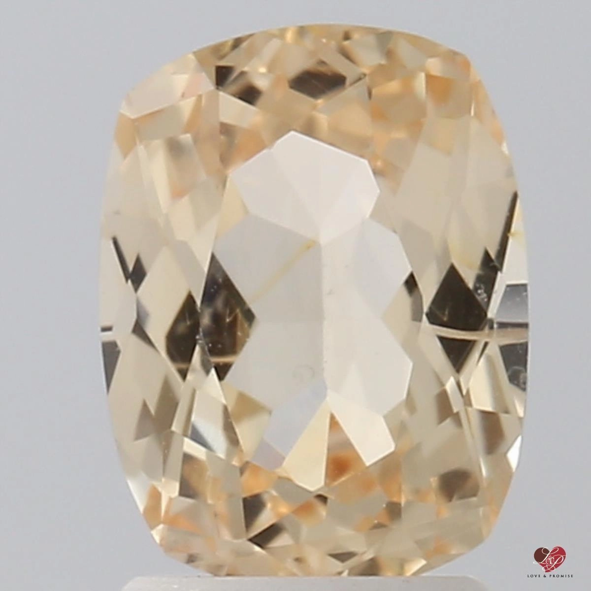 2.38cts Rectangle Cushion Rich Light Peach Champagne Blush Sapphire