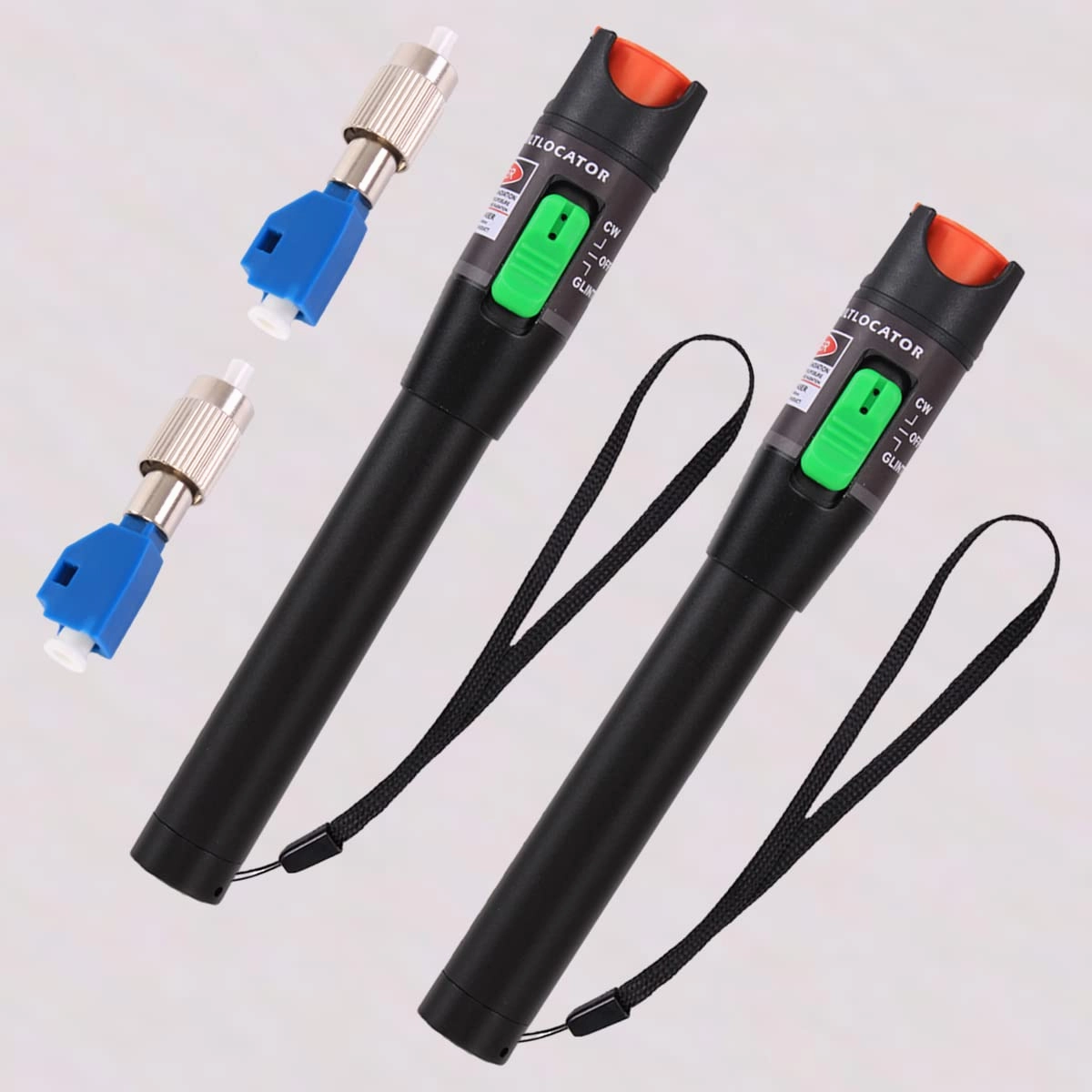 2Pack 50mW Visual Fault Locator Kit - 50KM Range, 2.5mm Universal Connector Compatible with FC/SC/ST/LC Interface, VFL Red Light Pen for Network Cable Testing, Fiber Optic Source Tester Tool