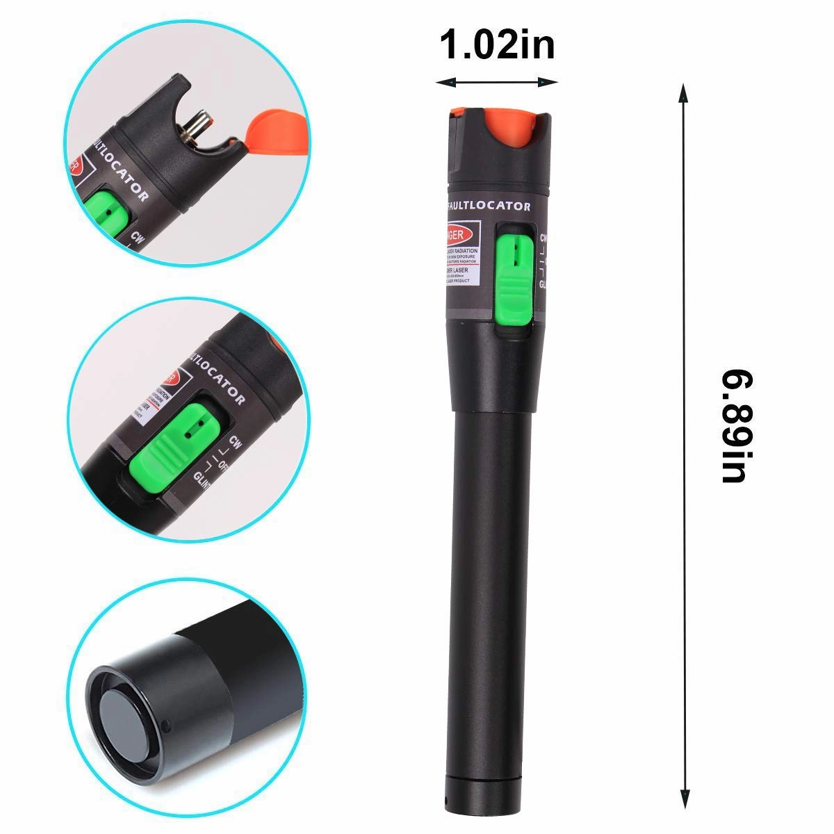 2Pack 50mW Visual Fault Locator Kit - 50KM Range, 2.5mm Universal Connector Compatible with FC/SC/ST/LC Interface, VFL Red Light Pen for Network Cable Testing, Fiber Optic Source Tester Tool