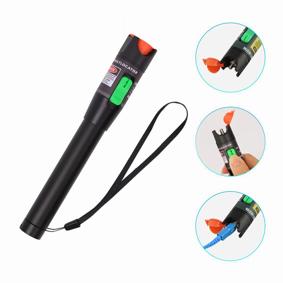 2Pack 50mW Visual Fault Locator Kit - 50KM Range, 2.5mm Universal Connector Compatible with FC/SC/ST/LC Interface, VFL Red Light Pen for Network Cable Testing, Fiber Optic Source Tester Tool