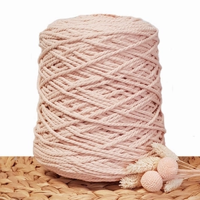 3mm Soft Peach - Recycled Cotton 3ply Macrame Cord