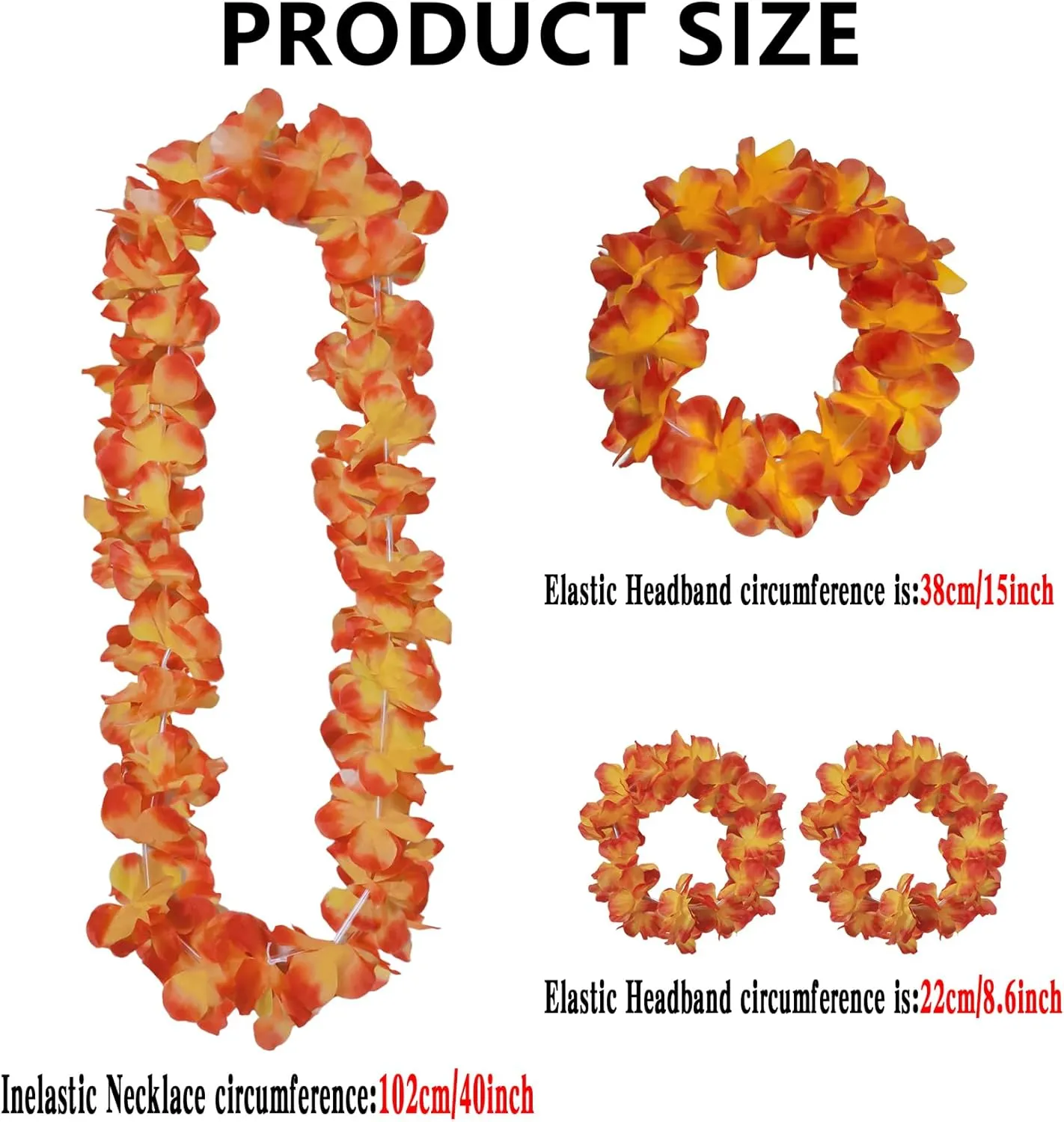 48pcs Hawaiian Costume Accessories Set for Women Luau Party Outfit Wedding Favors