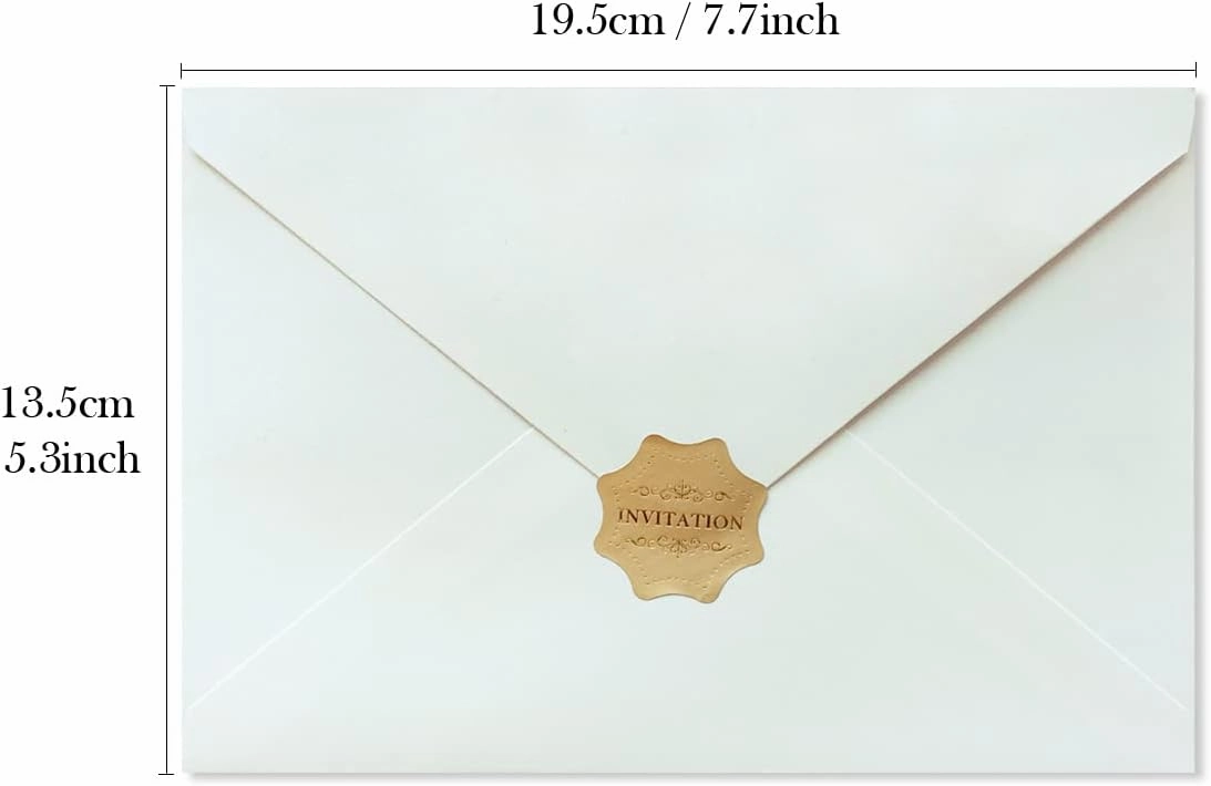 50 PCS A7 Pearlescent Rose Gold Glitter Envelopes, 5.25 x 7.5 inches, Perfect for 5''x7'' Weddings Invitation Cards, Greeting Invite Envelope (Pearl Ivory   Rose Gold Glitter Liner)