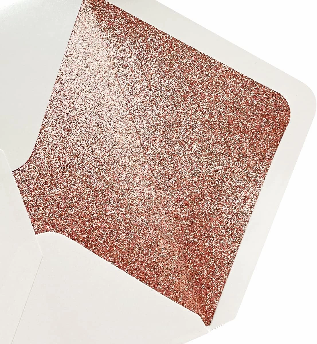 50 PCS A7 Pearlescent Rose Gold Glitter Envelopes, 5.25 x 7.5 inches, Perfect for 5''x7'' Weddings Invitation Cards, Greeting Invite Envelope (Pearl Ivory   Rose Gold Glitter Liner)