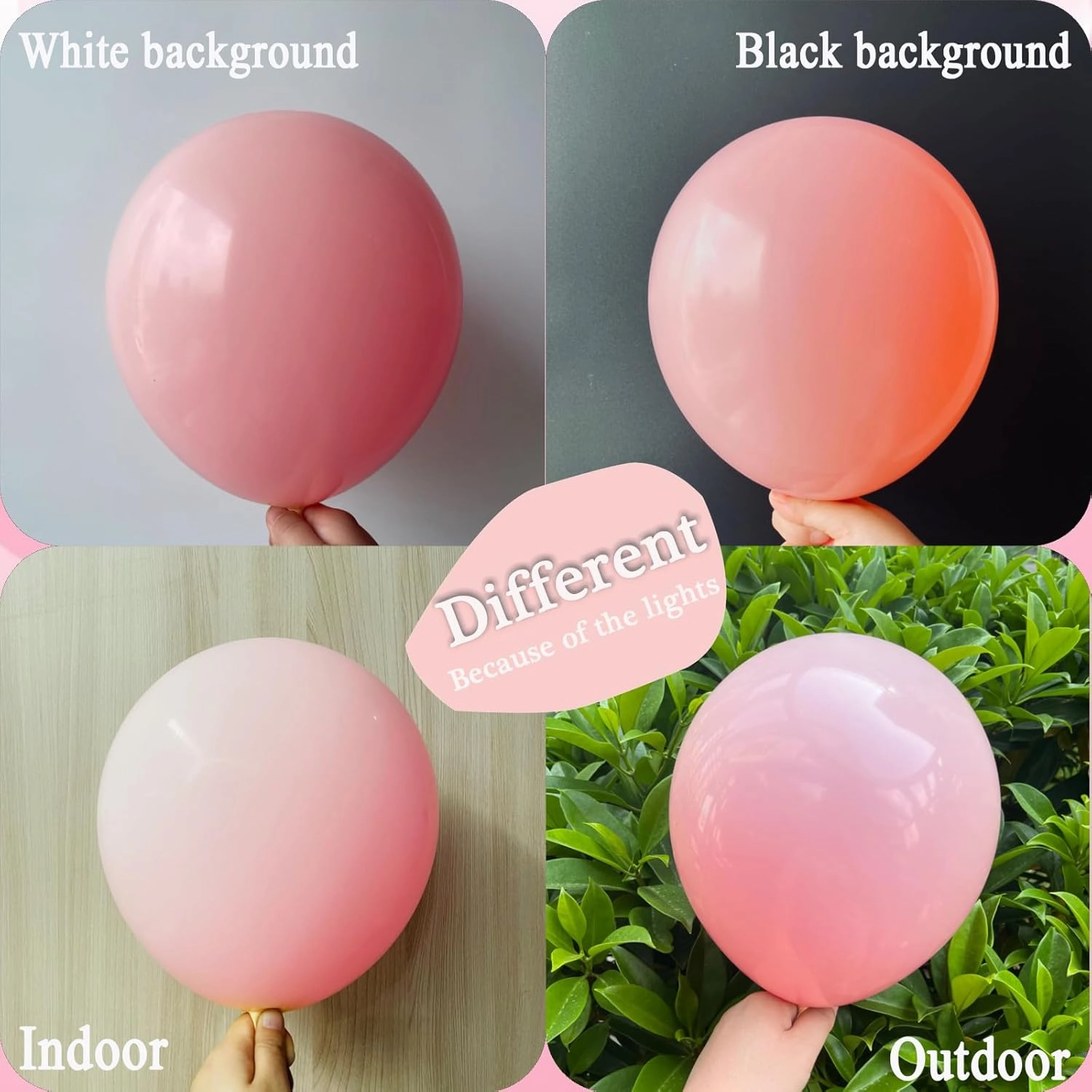 53pcs Double Stuffed Pink Balloons (18/12/10/5 Inch) for Boho Party, Baby Shower, Birthday, Weddings (Baby Pink)